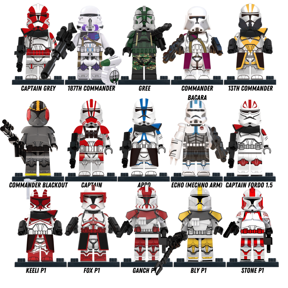 Space War Theme Clone Heroes Captains Leaders & Commanders Block Figures Megalist