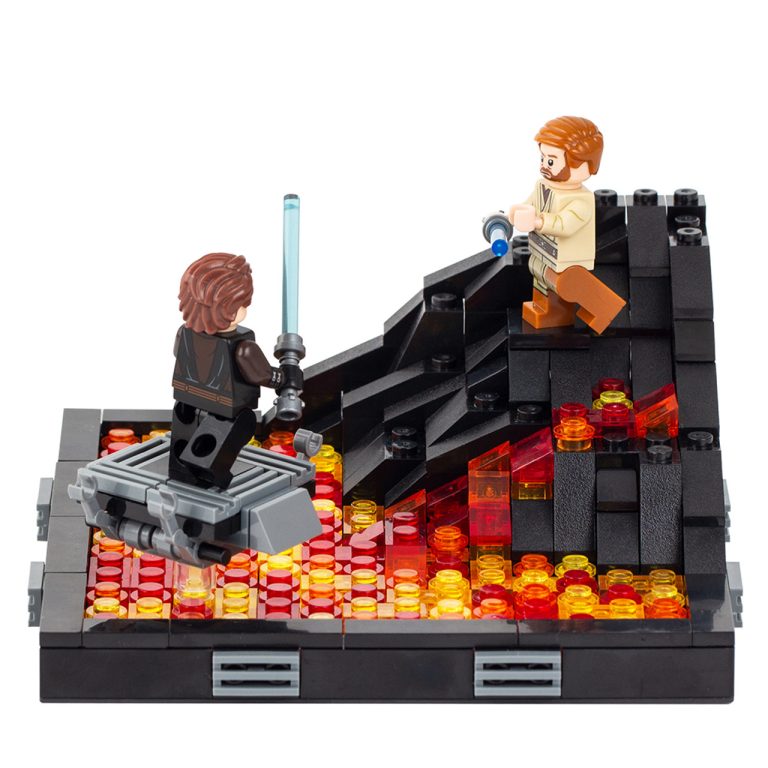 Space War Theme Duel On Mustafar MOC Set with Anakin Obi-Wan Block Figures (314pcs)