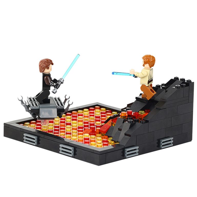 Space War Theme Duel On Mustafar MOC Set with Anakin Obi-Wan Block Figures (314pcs)