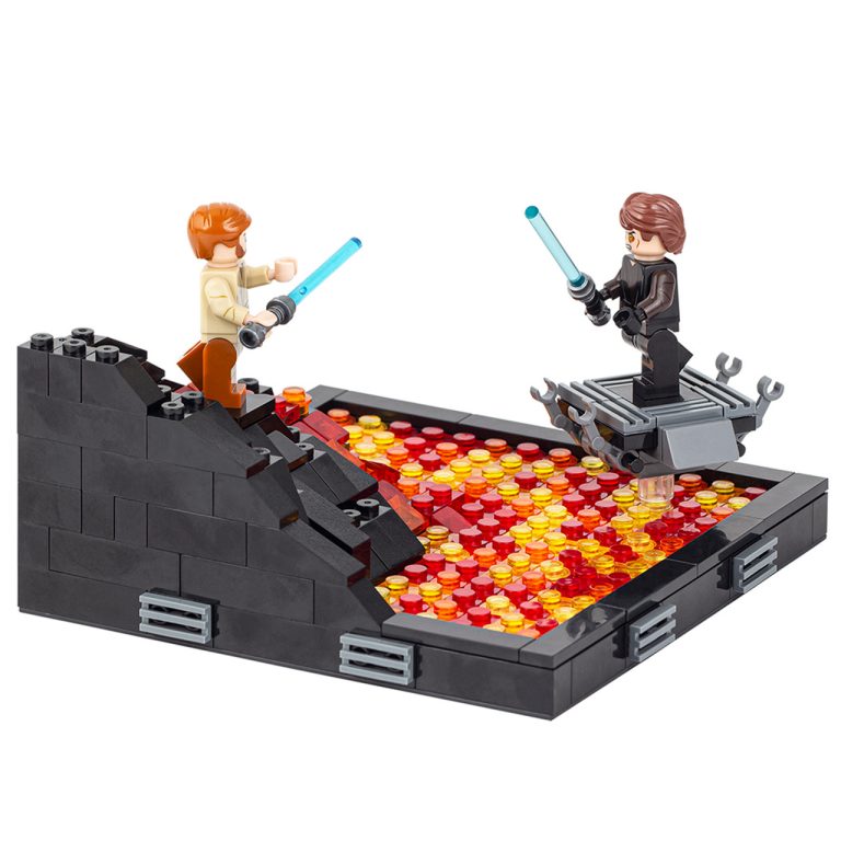 Space War Theme Duel On Mustafar MOC Set with Anakin Obi-Wan Block Figures (314pcs)