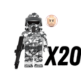 Space War Theme Jungle Camo ARF Clone Trooper Block Figures Set