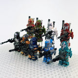 Space War Theme Paz Vizsla Mandalorian Heavy Infantry Block Figures Set of 9pcs