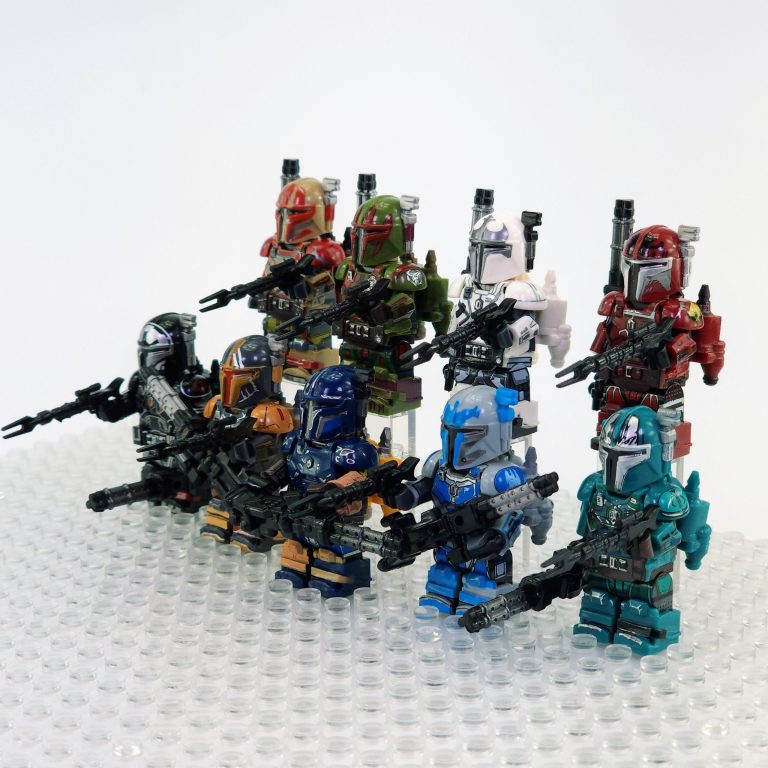 Space War Theme Paz Vizsla Mandalorian Heavy Infantry Block Figures Set of 9pcs