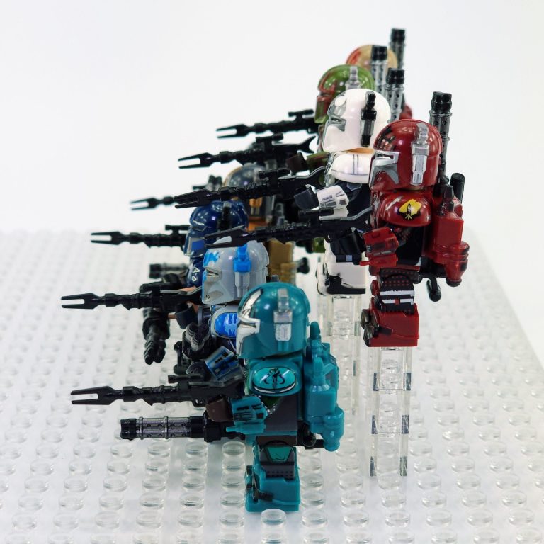 Space War Theme Paz Vizsla Mandalorian Heavy Infantry Block Figures Set of 9pcs
