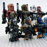 Space War Theme Paz Vizsla Mandalorian Heavy Infantry Block Figures Set of 9pcs