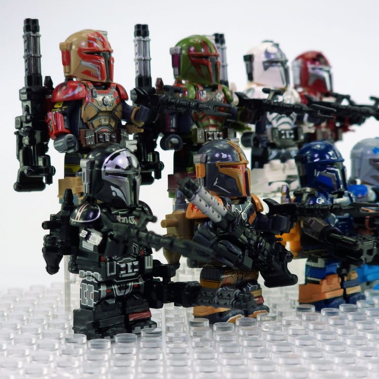 Space War Theme Paz Vizsla Mandalorian Heavy Infantry Block Figures Set of 9pcs