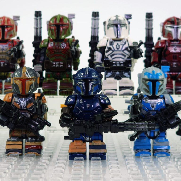 Space War Theme Paz Vizsla Mandalorian Heavy Infantry Block Figures Set of 9pcs
