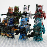 Space War Theme Paz Vizsla Mandalorian Heavy Infantry Block Figures Set of 9pcs