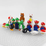 Super Mario Brothers Baby Mario Luigi Toad Block Figures Set