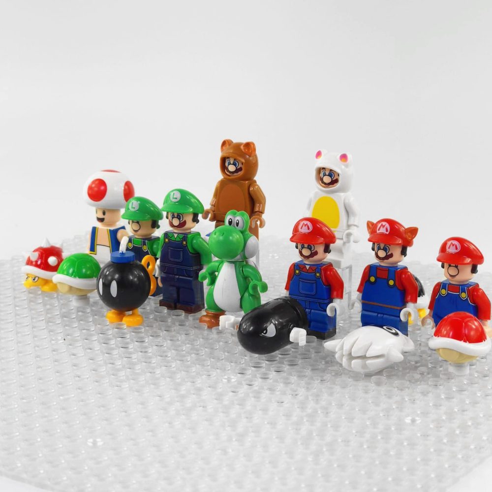 Super Mario Brothers Baby Mario Luigi Toad Block Figures Set