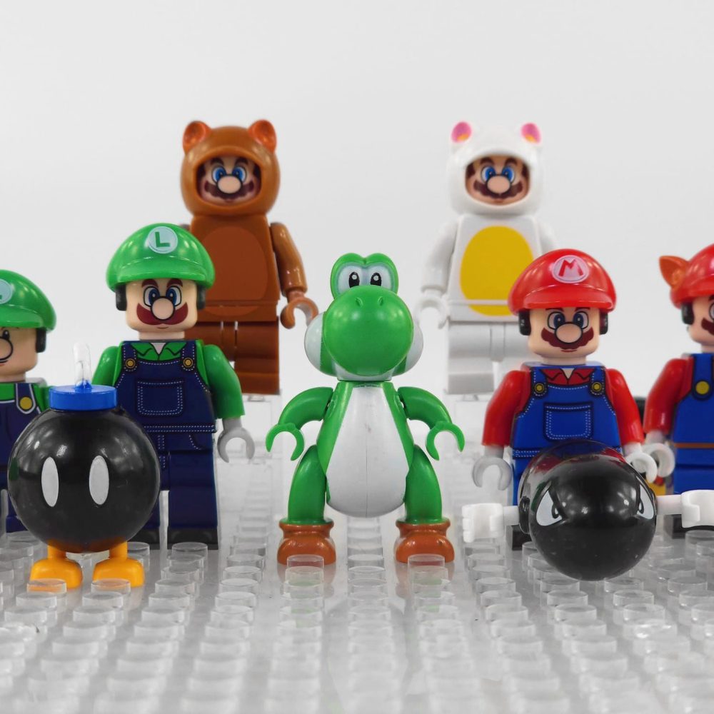 Super Mario Brothers Baby Mario Luigi Toad Block Figures Set