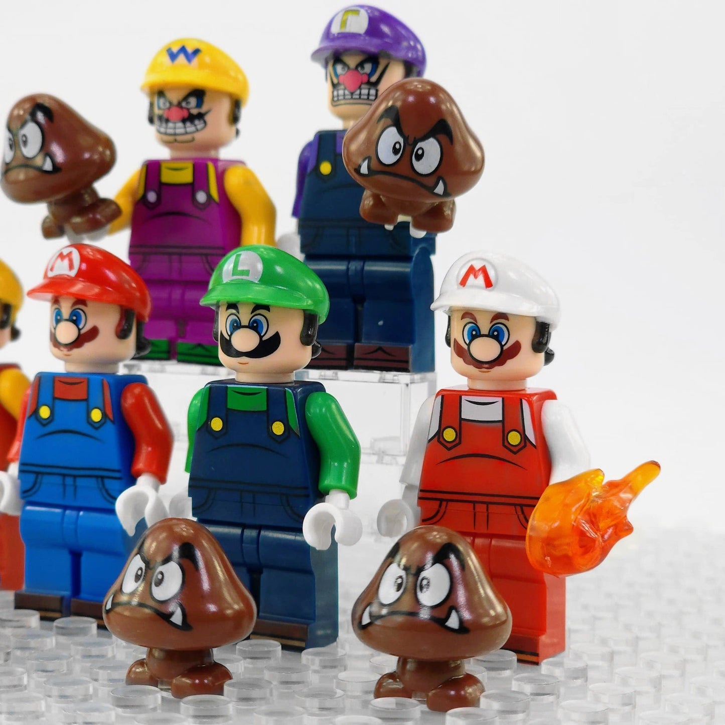 Super Mario Brothers Mario Luigi Wario Minifigure Set