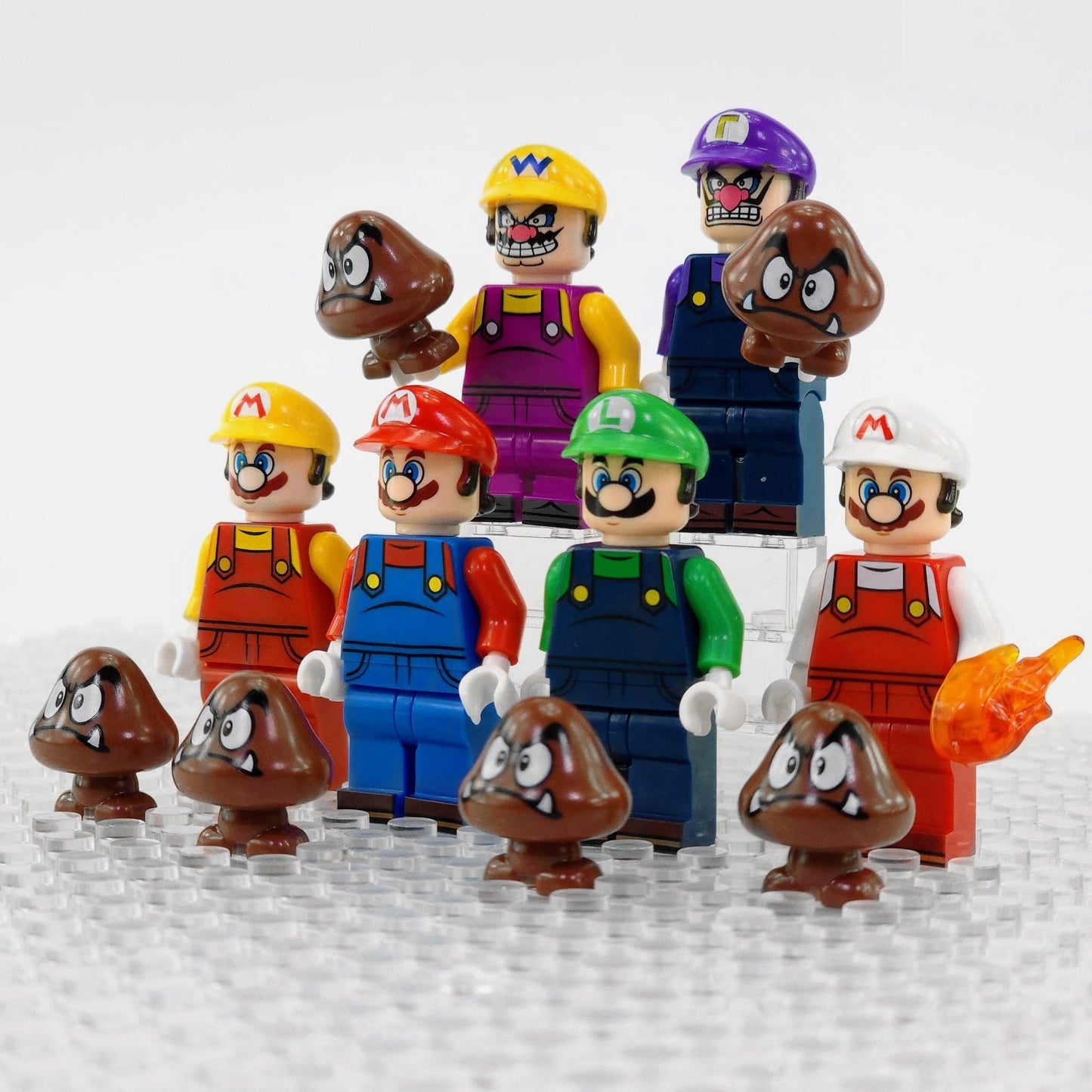 Super Mario Brothers Mario Luigi Wario Minifigure Set