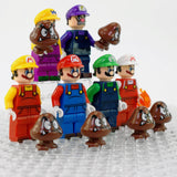 Super Mario Brothers Mario Luigi Wario Minifigure Set