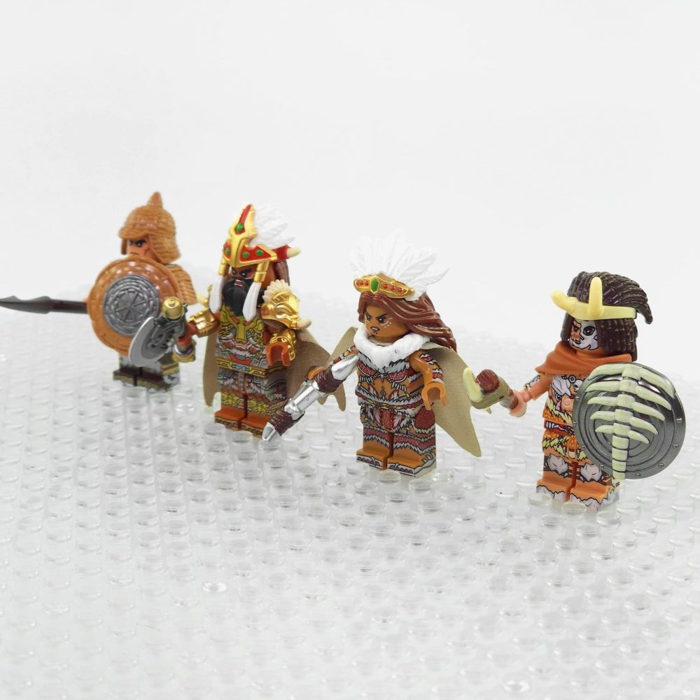Three Kingdoms Nanman Tribe Soldiers Block Figures Set of 4pcs