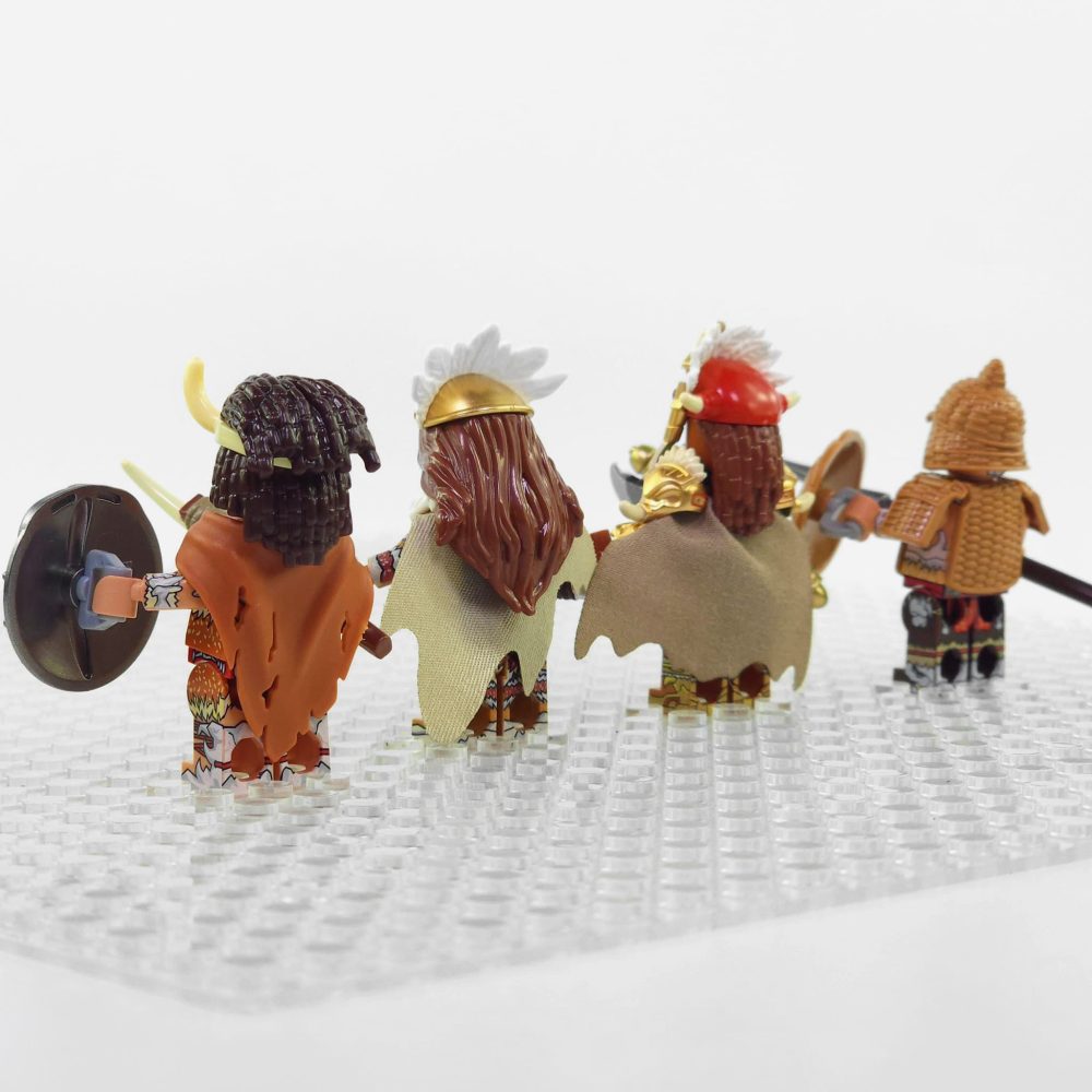 Three Kingdoms Nanman Tribe Soldiers Block Figures Set of 4pcs