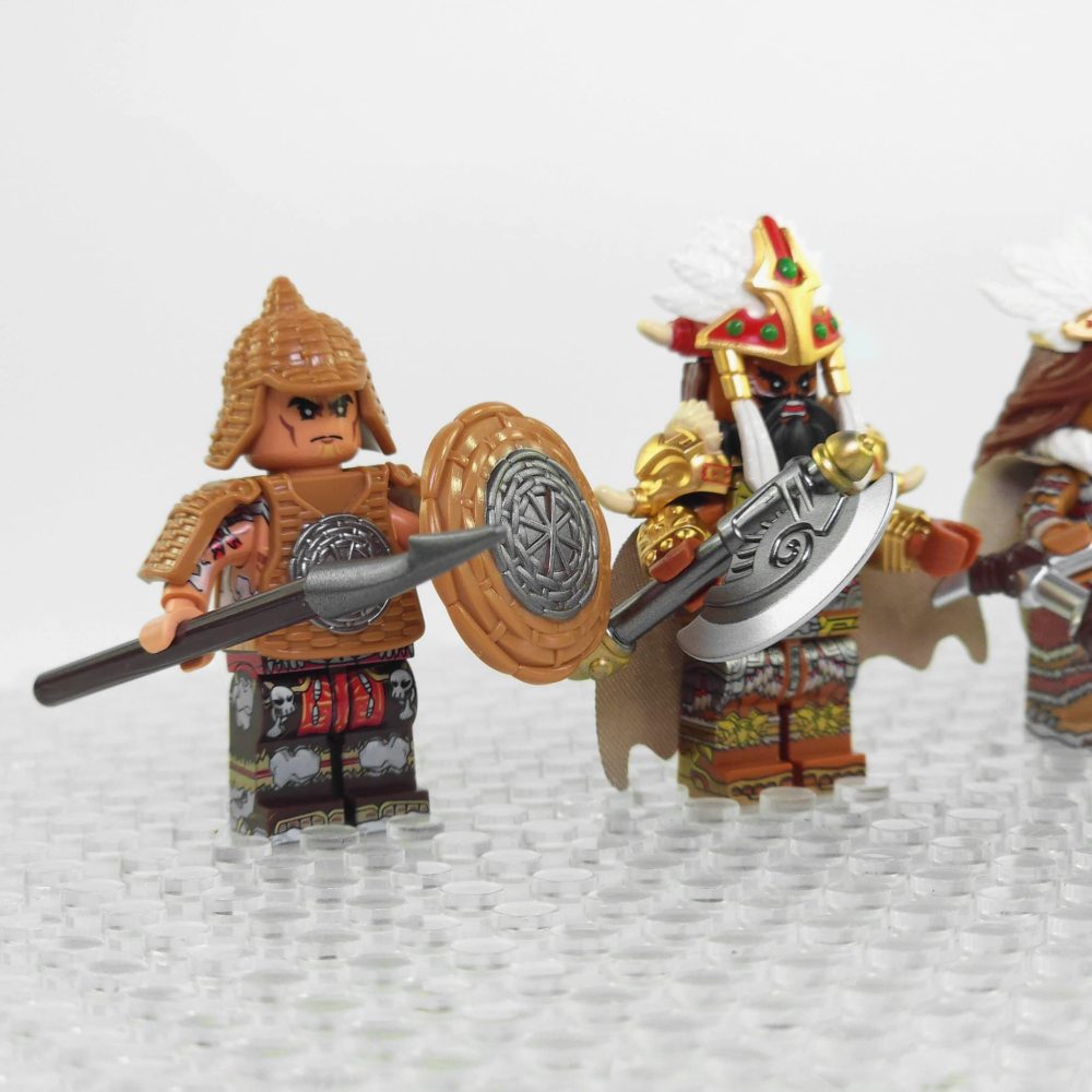 Three Kingdoms Nanman Tribe Soldiers Block Figures Set of 4pcs