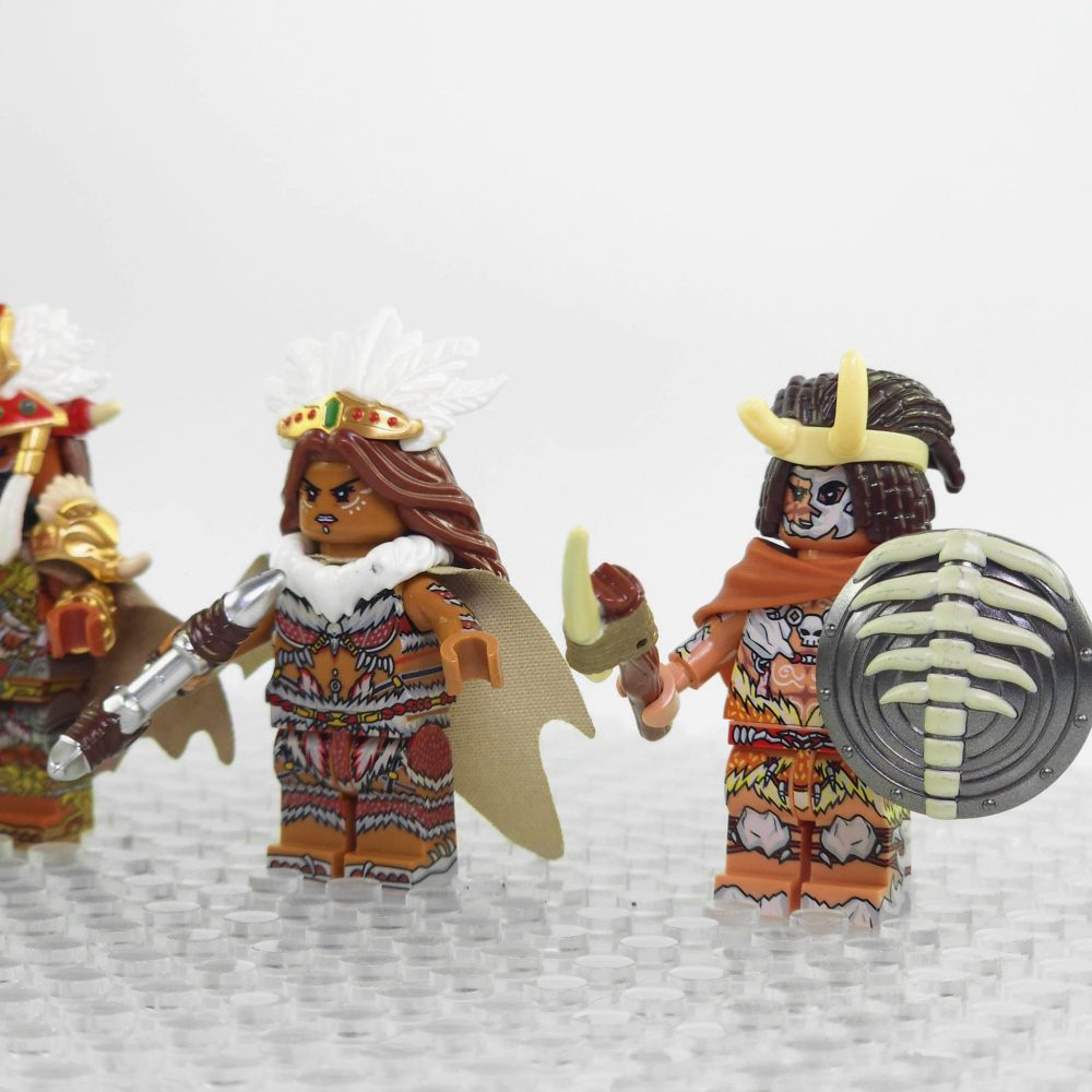 Three Kingdoms Nanman Tribe Soldiers Block Figures Set of 4pcs