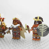 Three Kingdoms Nanman Tribe Soldiers Block Figures Set of 4pcs