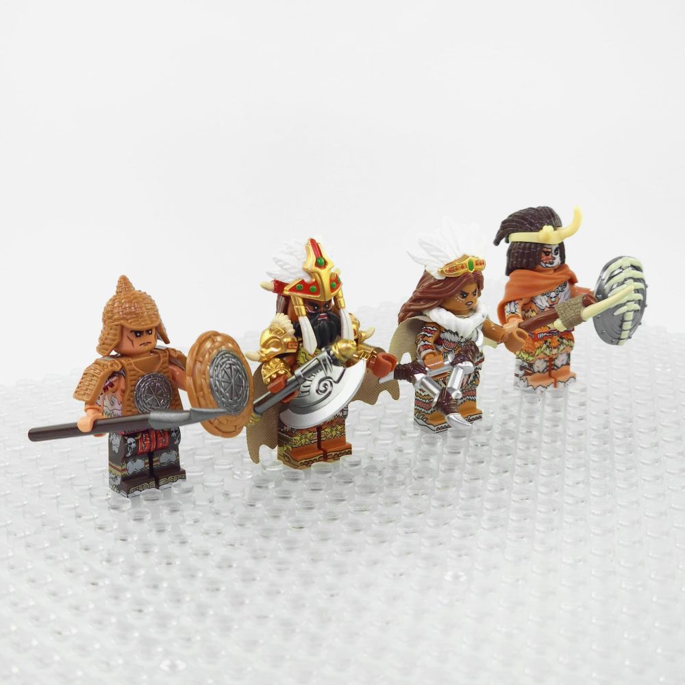 Three Kingdoms Nanman Tribe Soldiers Block Figures Set of 4pcs