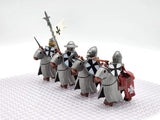 Tripoli Mounted Knights & Armored Warhorse Block Figures Set