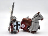 Tripoli Mounted Knights & Armored Warhorse Block Figures Set