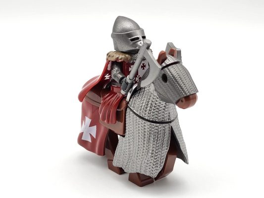 Tripoli Mounted Knights & Armored Warhorse Block Figures Set