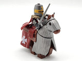 Tripoli Mounted Knights & Armored Warhorse Block Figures Set