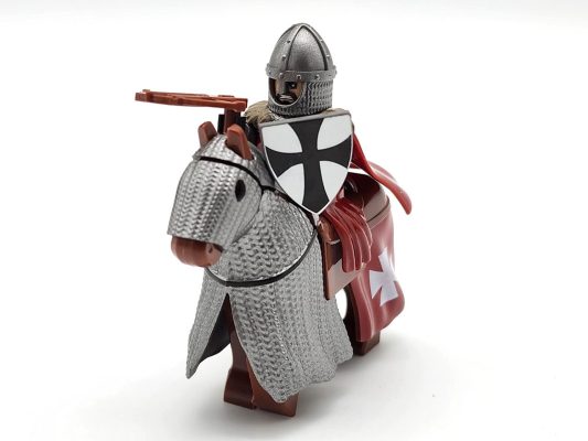 Tripoli Mounted Knights & Armored Warhorse Block Figures Set